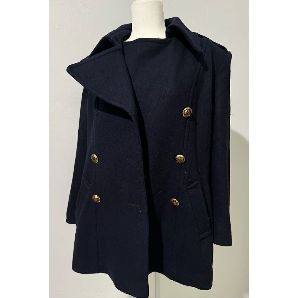 Braetan blue coat wool blend gold buttons 8 - Picture 2 of 11